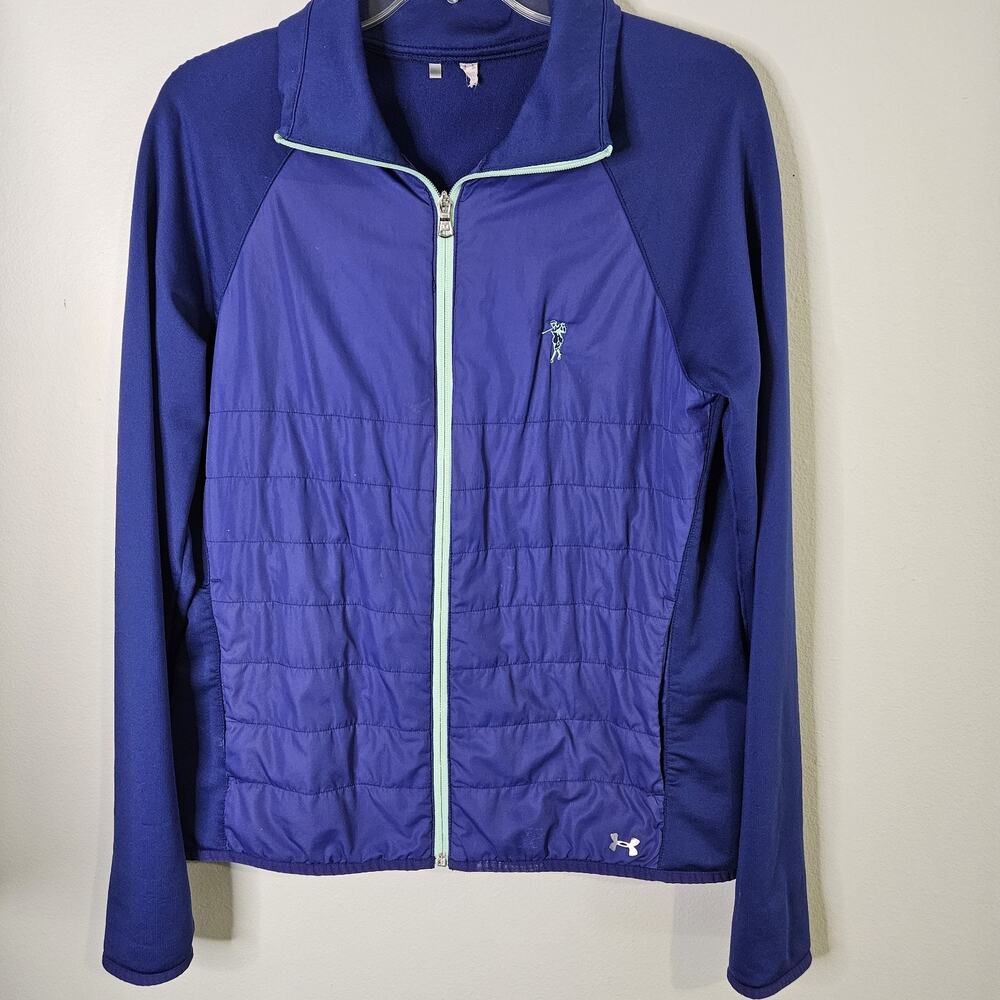 Under Armour Golf Jacket Purple Blue Women’s L Stretch Full-Zip Embroidered Logo